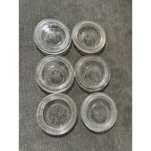 6 Vintage Ball Glass Inserts For Regular Mouth Canning Jars 2 1/2" Set6